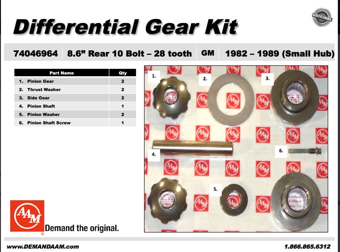 Differential Spider and Pinion Gear Kit