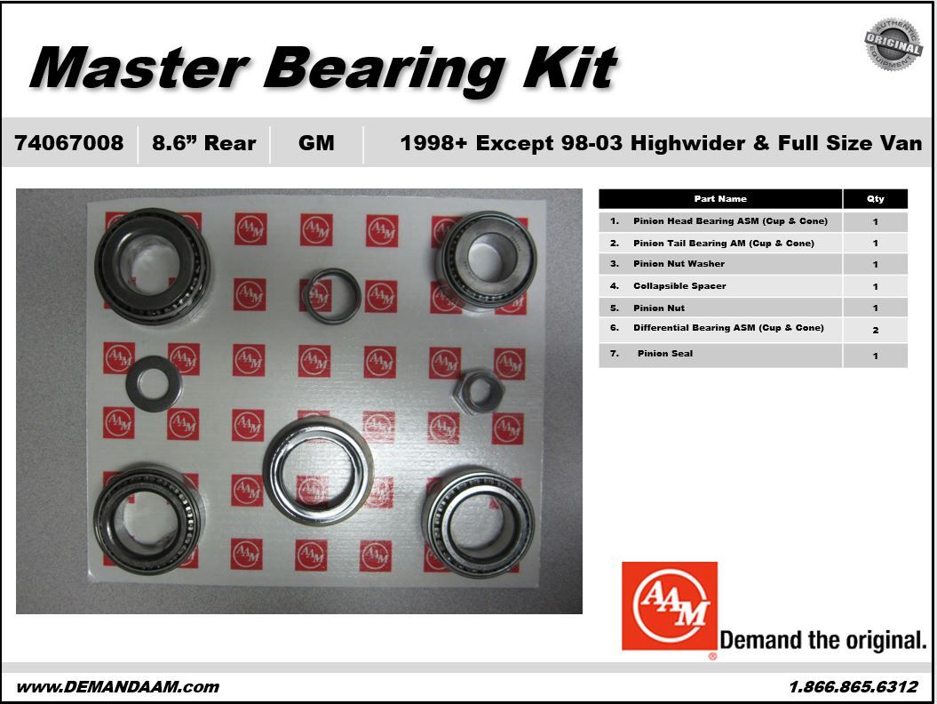 Axle Differential Bearing Kit