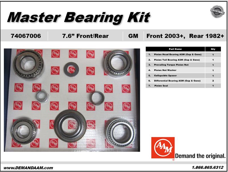 Axle Differential Bearing Kit
