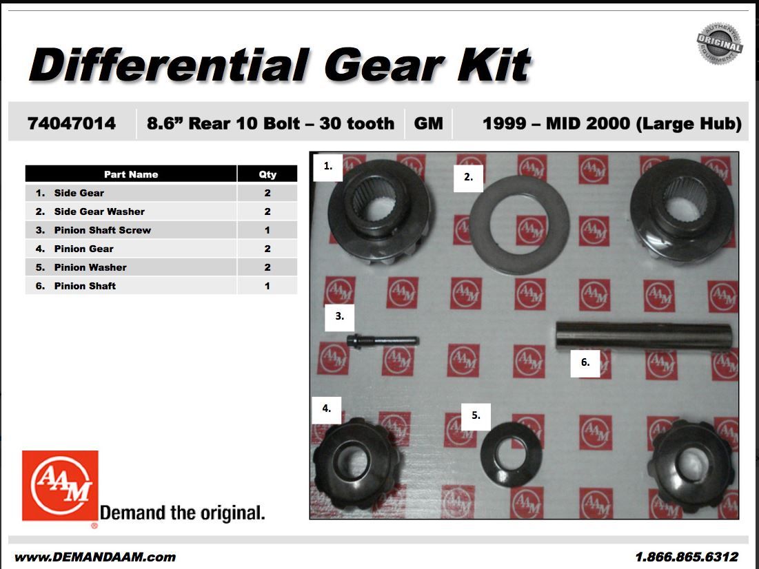 Differential Spider and Pinion Gear Kit