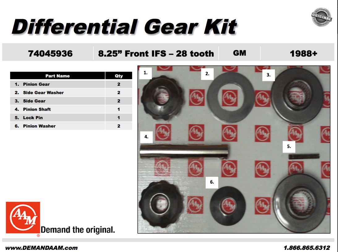 Differential Spider and Pinion Gear Kit