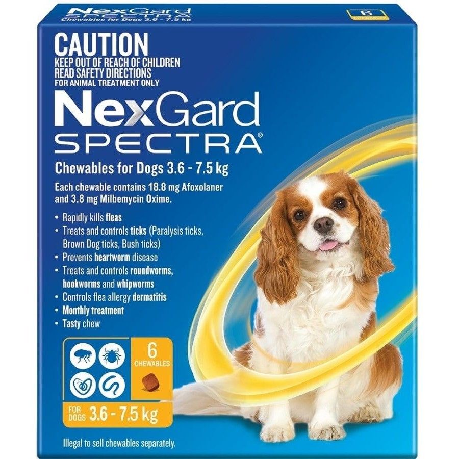 Nexgard Spectra Chewables 3.6-7.5kg (Yellow) 6pk