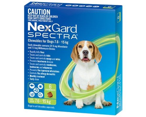 Nexgard Spectra Chewables 7.6-15kg (Green) 6pk