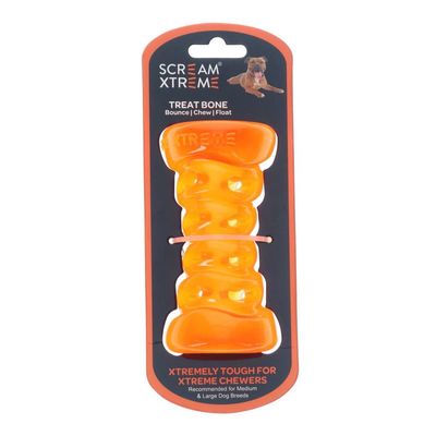 Med/Lge Scream Xtreme Treat Bone - Orange