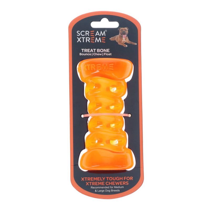 Med/Lge Scream Xtreme Treat Bone - Orange