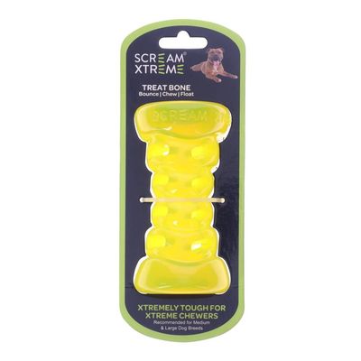 Med/Lge Scream Xtreme Treat Bone - Green