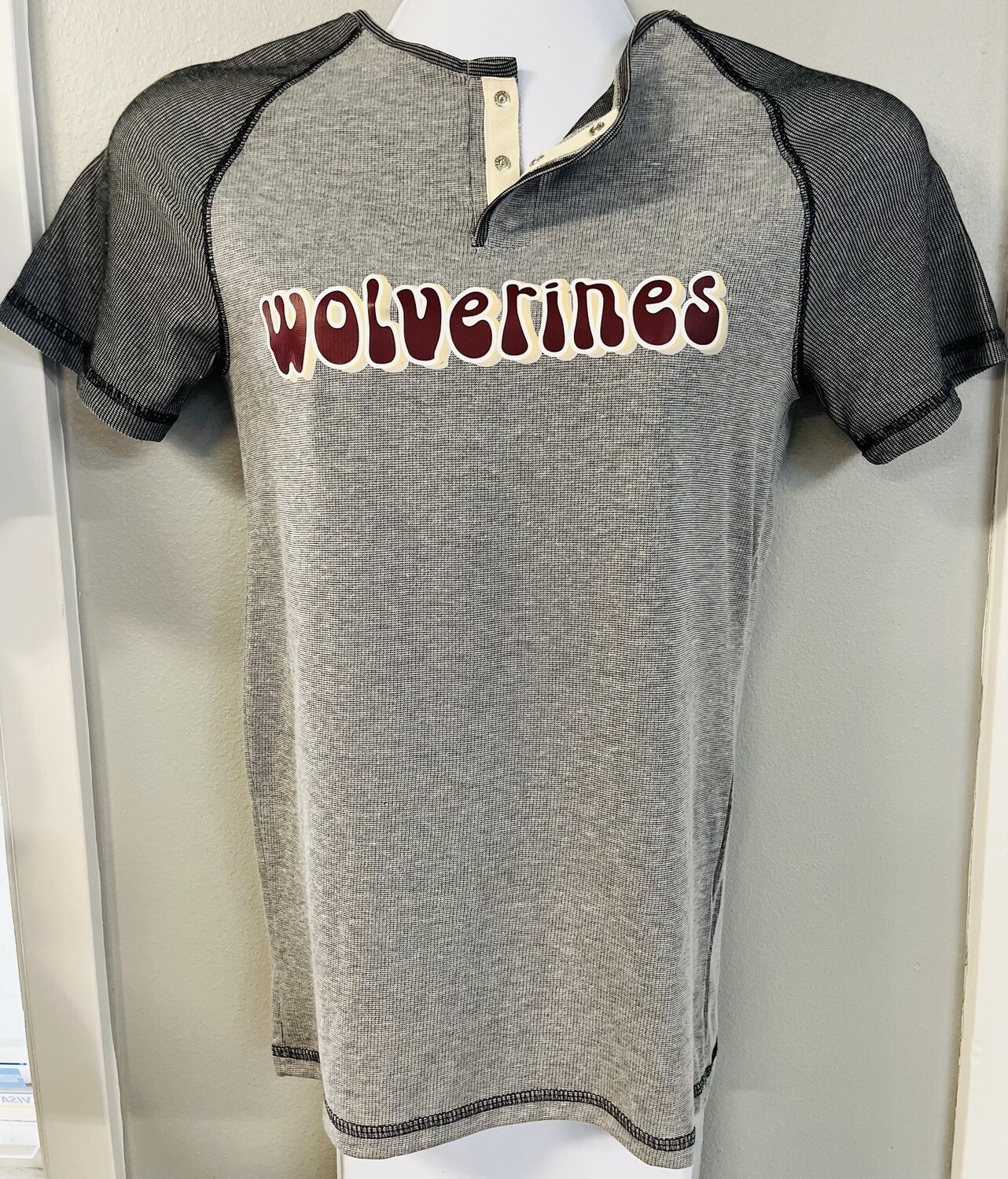 Wolverines Gray Henley