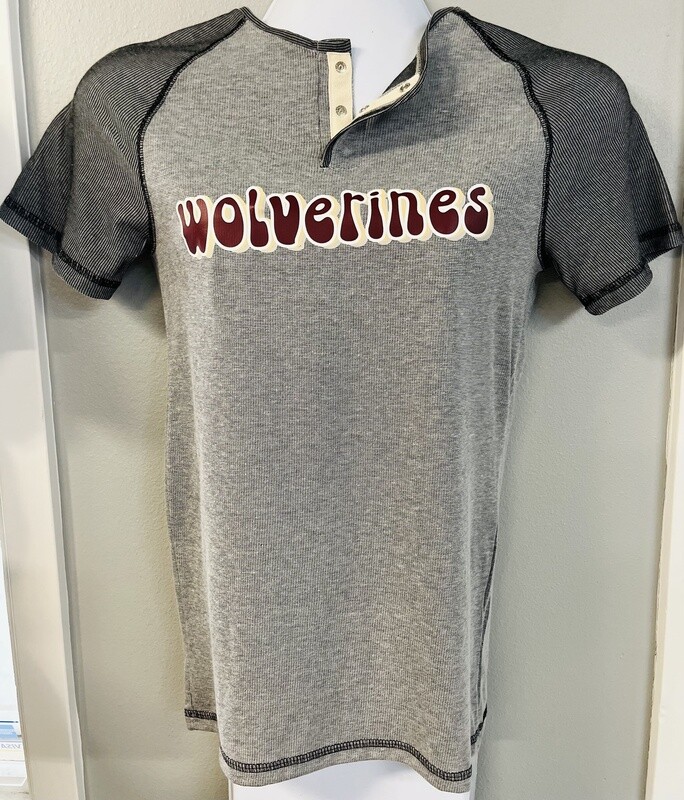 Wolverines Gray Henley