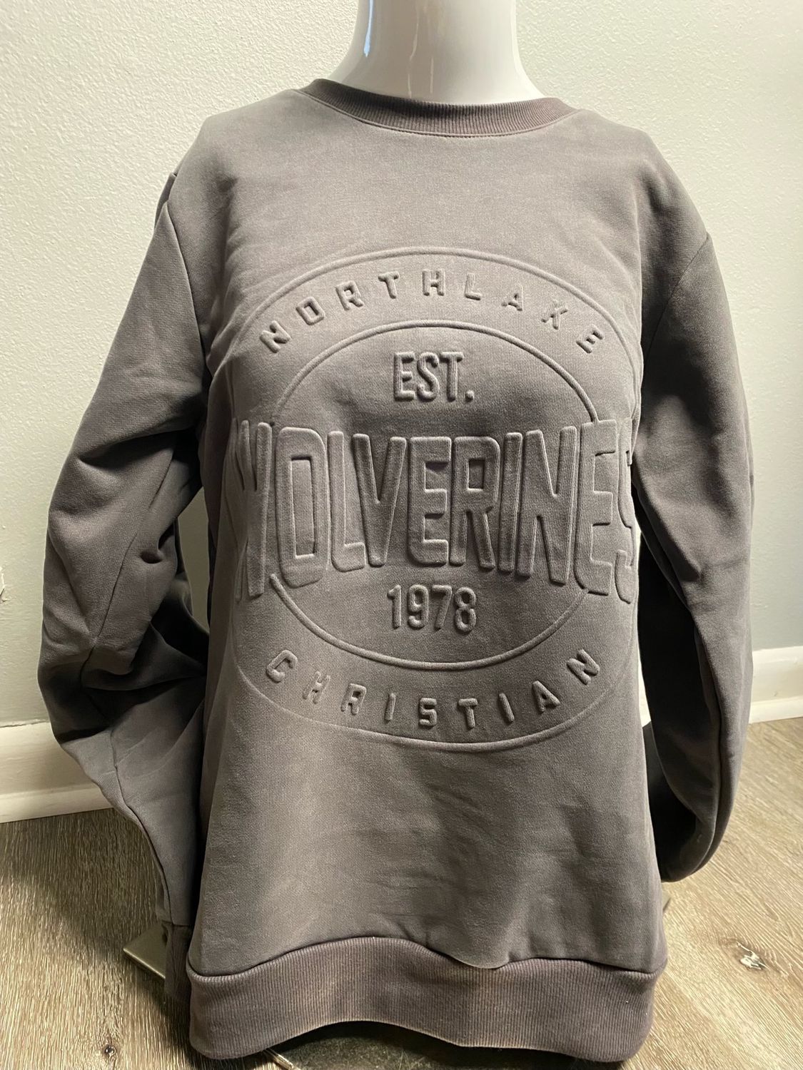 Steel Gray Embossed Sweatshirt