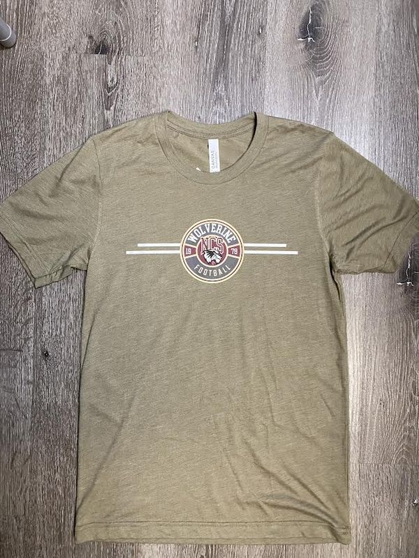 Adult Olive Football Tee