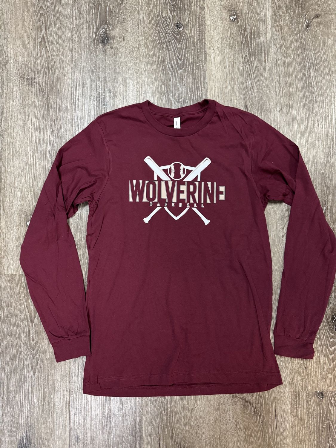 Maroon L/S Baseball Tee