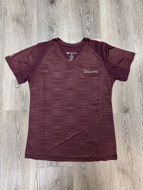 Ladies Maroon V-Neck - NCS Wolverines