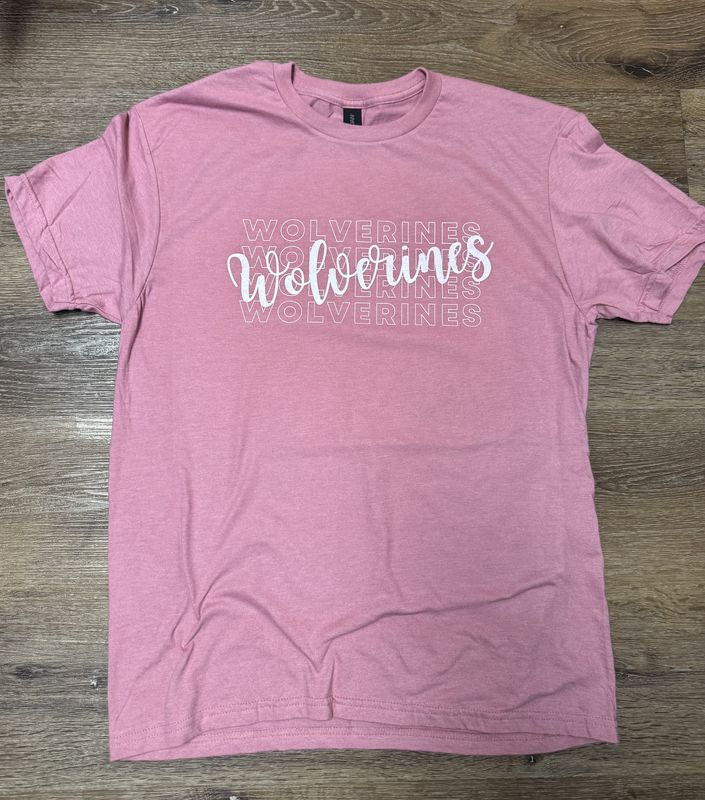 Script Wolverines Tee Adult