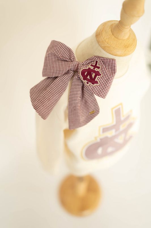 Maroon Gingham Bow