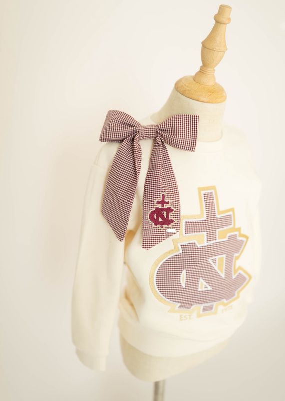 Maroon Gingham Long Bow