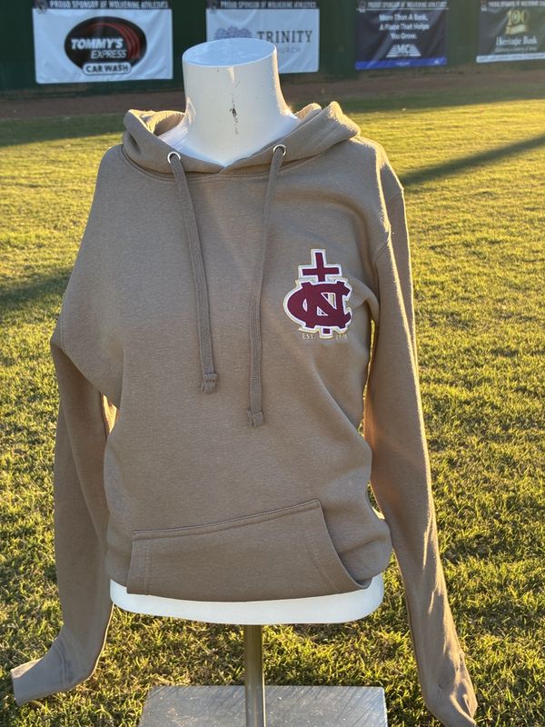 Desert Beige Stacked Cross Hoodie Sweatshirt