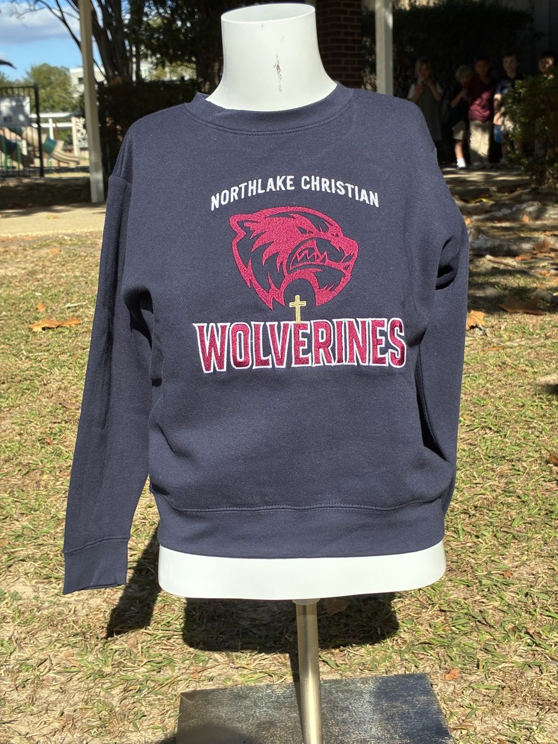 Youth Navy Wolverine Sweatshirt
