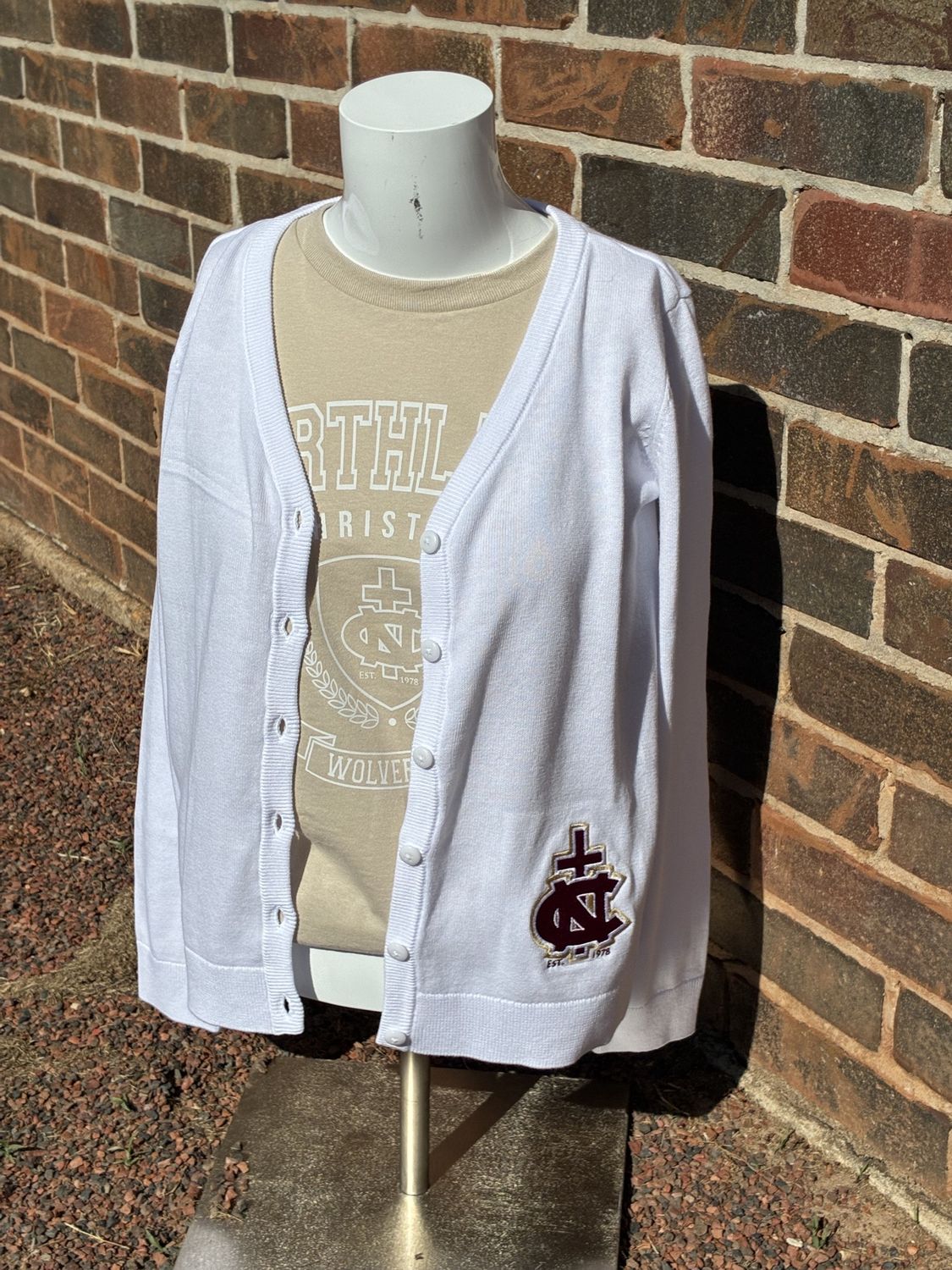 Youth White Embroidered Cardigan