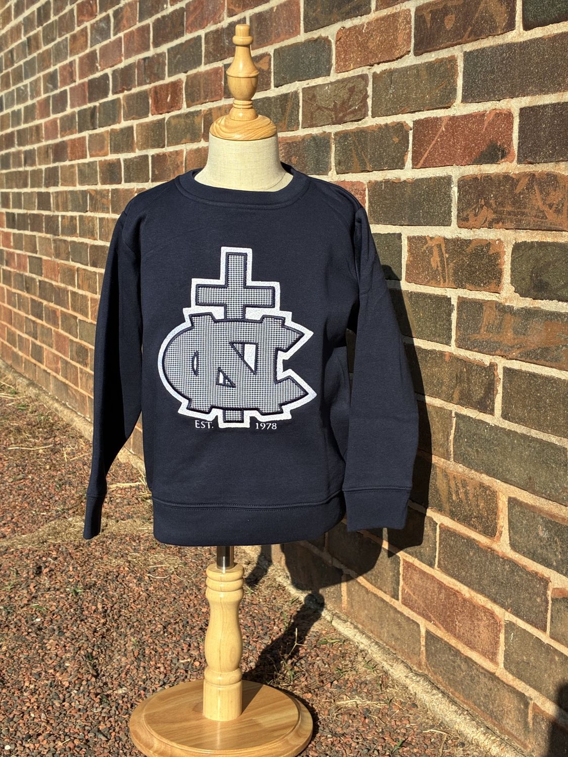 Youth Navy Gingham Sweatshirt
