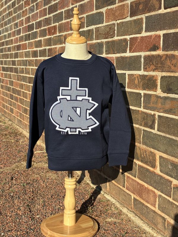 Youth Navy Gingham Sweatshirt