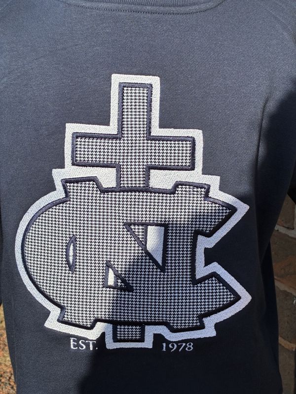 Youth Navy Plaid Logo Sweatshirt