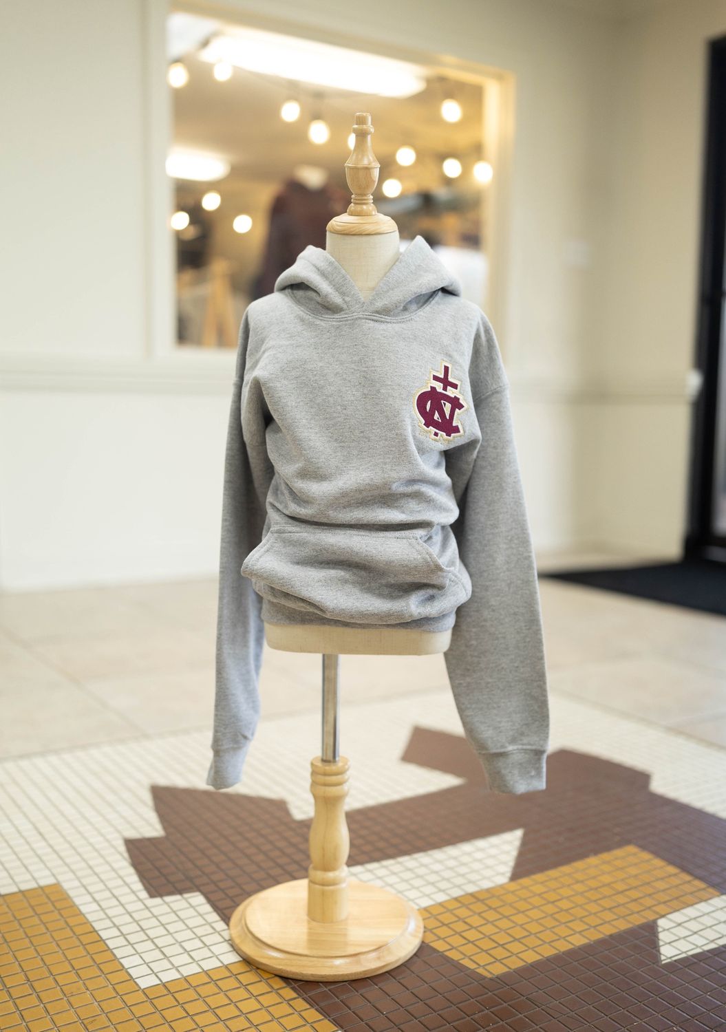 Youth Gray Stacked Cross Hoodie