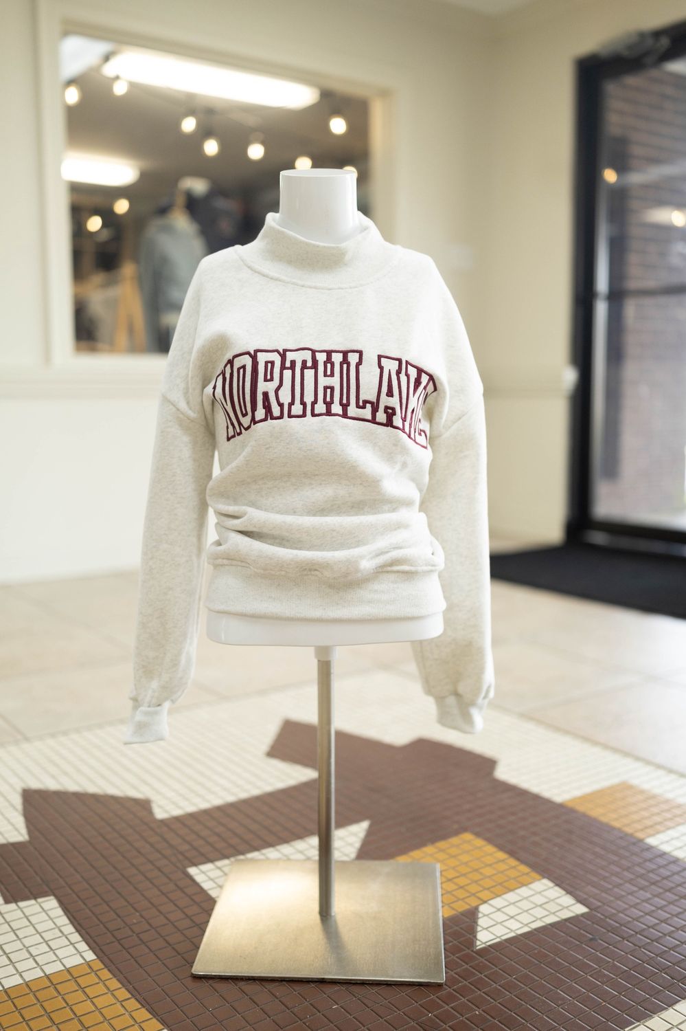 Heathered Gray Women's Mock Neck Sweatshirt