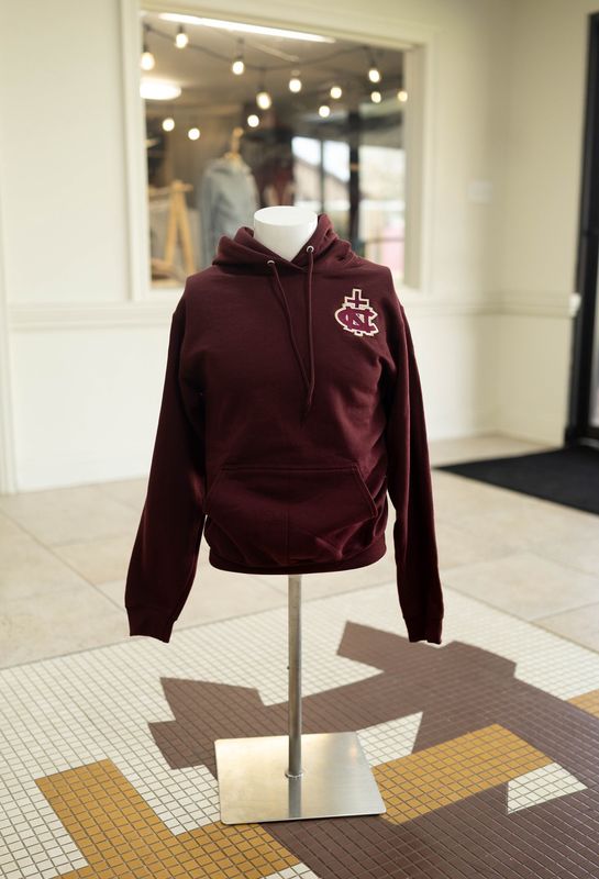 NCS Maroon Cross Logo Hoodie