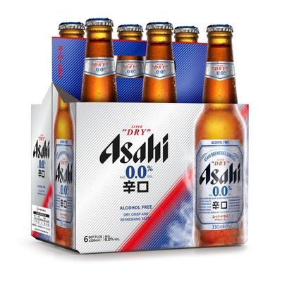 Asahi Dry 0% 6pk bottles