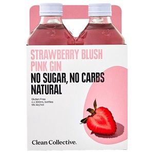 Clean Collective Strawberry Blush Pink Gin 300ml Bottles 4-Pack