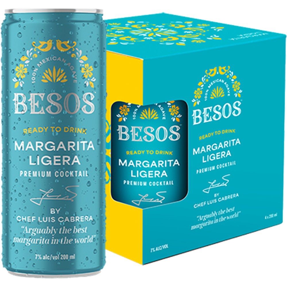 Besos Mararita Ligera 4pk cans
