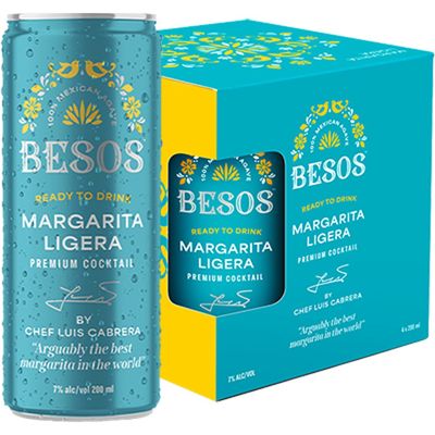 Besos Mararita Ligera 4pk cans