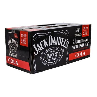 Jack Daniels &amp; Cola 8pk 330ml cans
