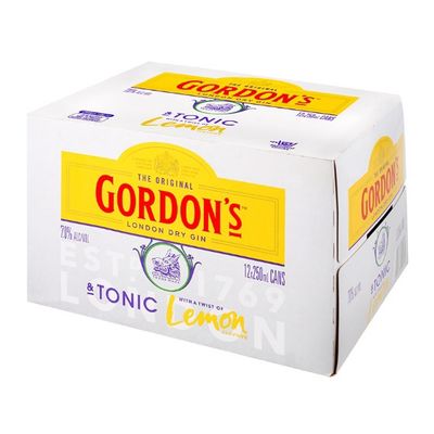 Gordons G&amp;T 12pk 250ml cans