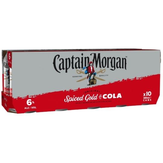 Captain Morgan Spice Rum/Cola 10pk cans