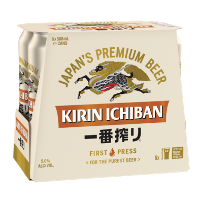 Kirin Ichiban Premium Japanese Beer 6pk 500ml cans
