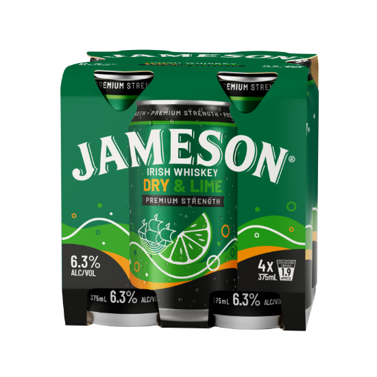 Jameson Smooth Dry &amp; Lime 6.3% 4pk cans