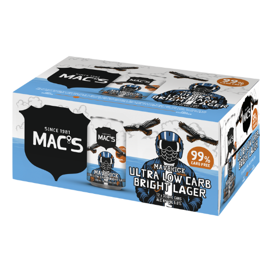 Macs Maverick Ultra Low Carb Bright Lager 12 cans
