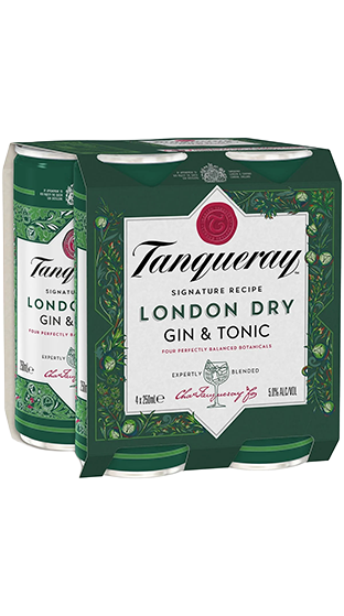 Tanqueray London Dry G &amp; T 4 pk cans