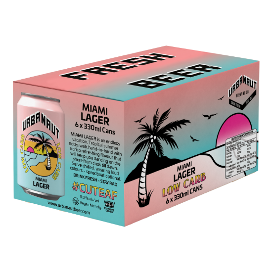 Urbanaut Miami Low Carb Lager 6pk cans