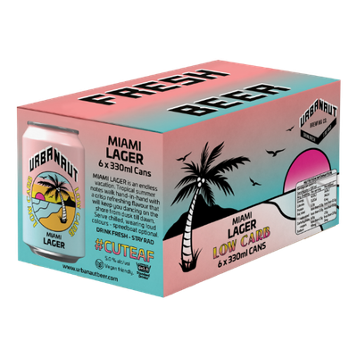 Urbanaut Miami Low Carb Lager 6pk cans