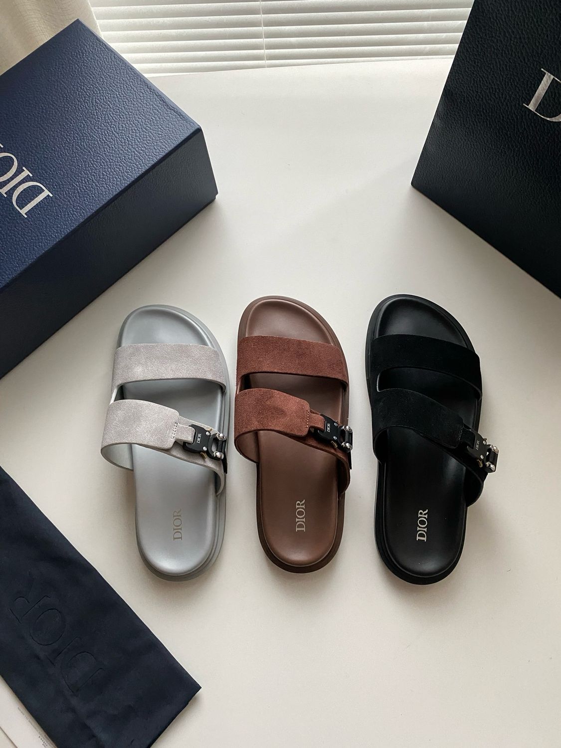 Dior Aqua Sandal In Suede