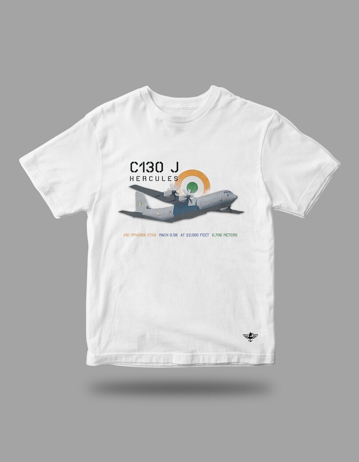 IAF C130 T-shirt, Size: Small, Colour: White