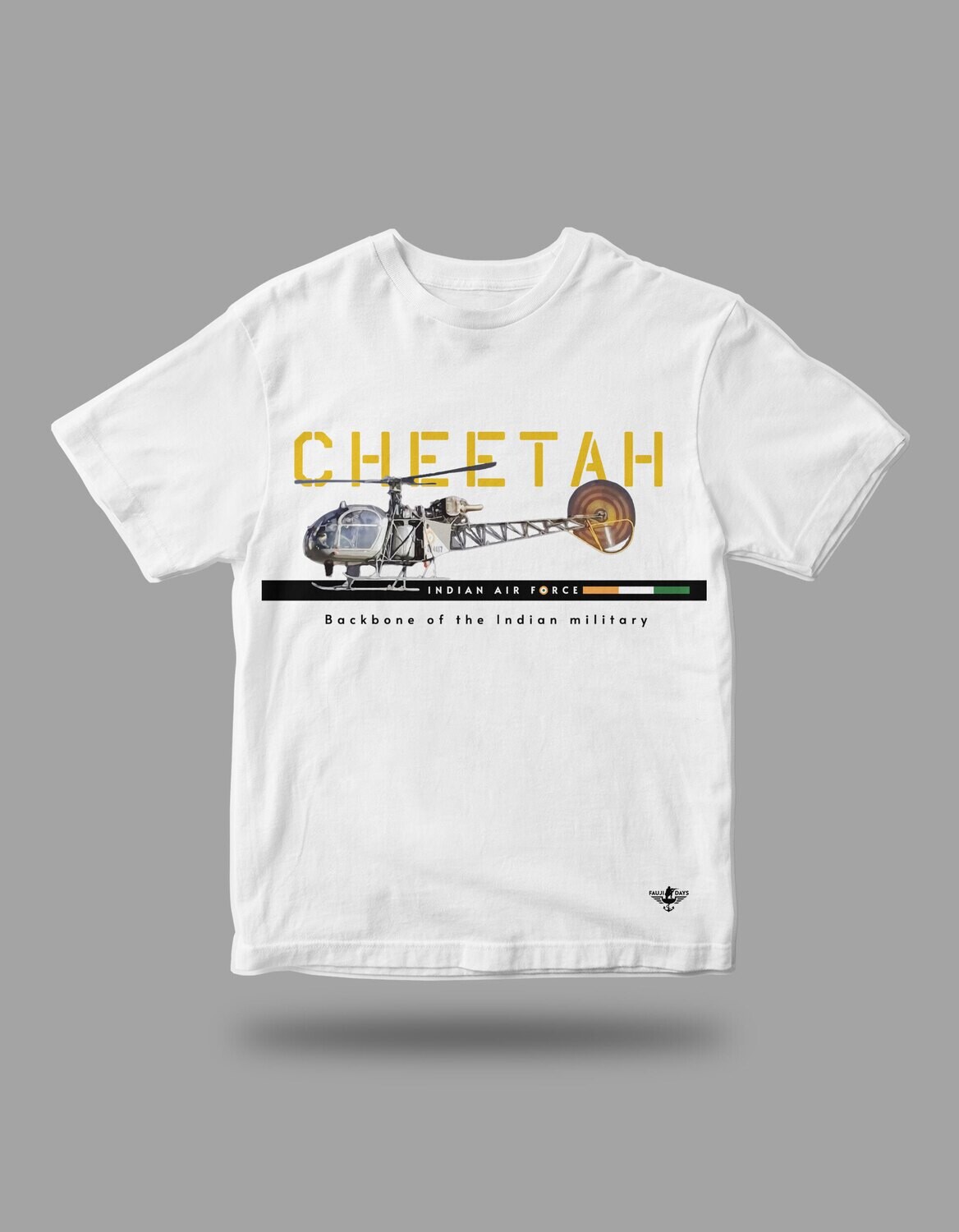 CHEETAH Round Neck Dri Fit T-shirt, Size: Medium, Colour: White