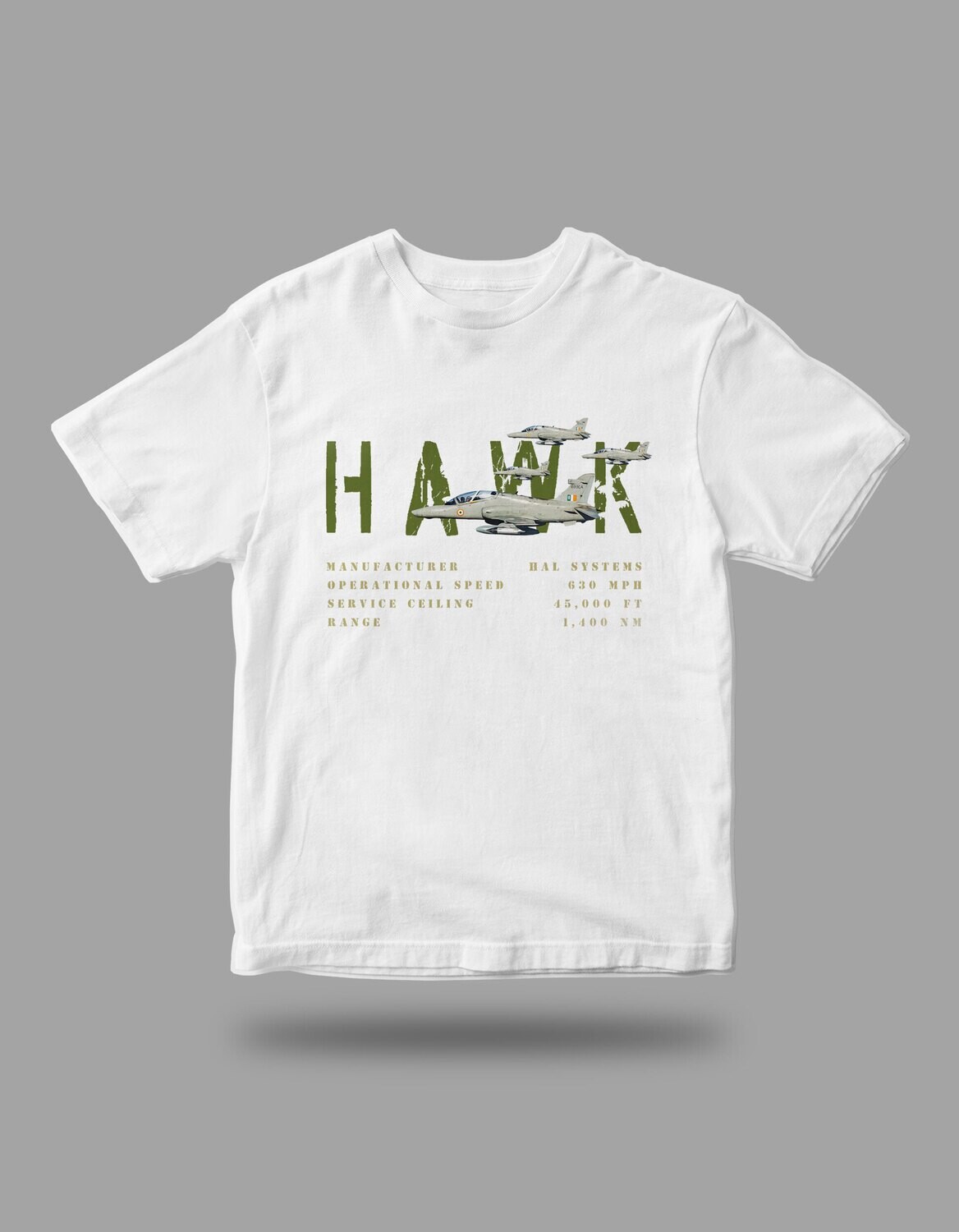HAWK Round Neck Dri Fit T-shirt, Size: M, Colour: White