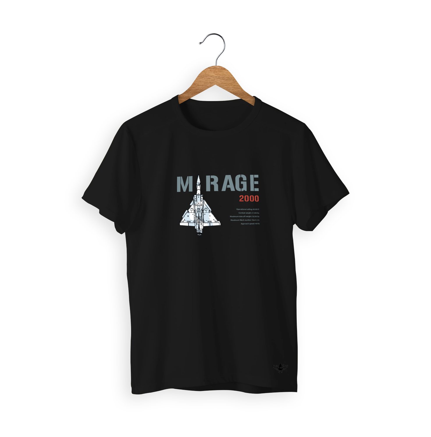 Mirage 2000 T-Shirt, Size: XL, Colour: Black