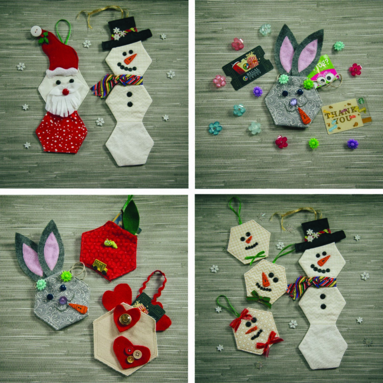 Holiday Hexie Ornaments - PDF Download