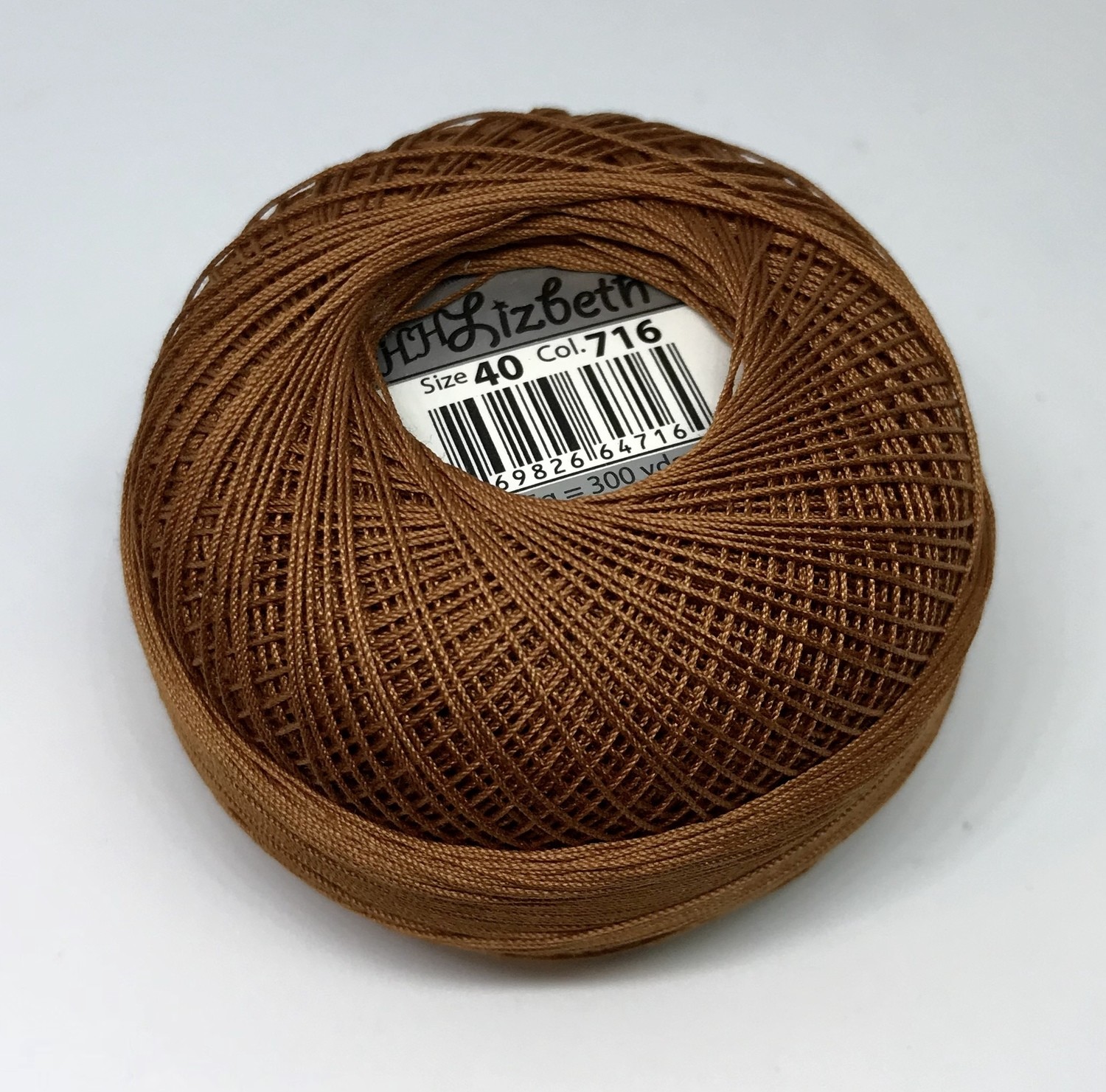 Col.716, Maple Syrup , Lizbeth thread, Select SIZE: Lizbeth #20, 210 yards