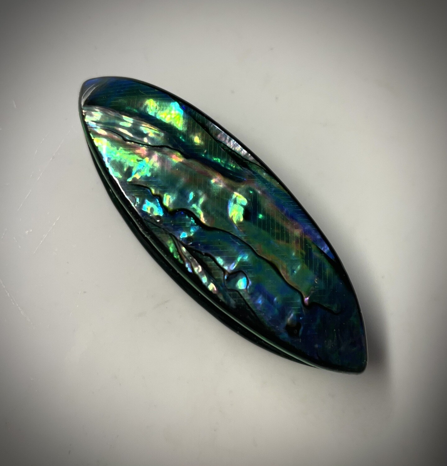 Acrylic Tatting Shuttle, Natural Green Abalone