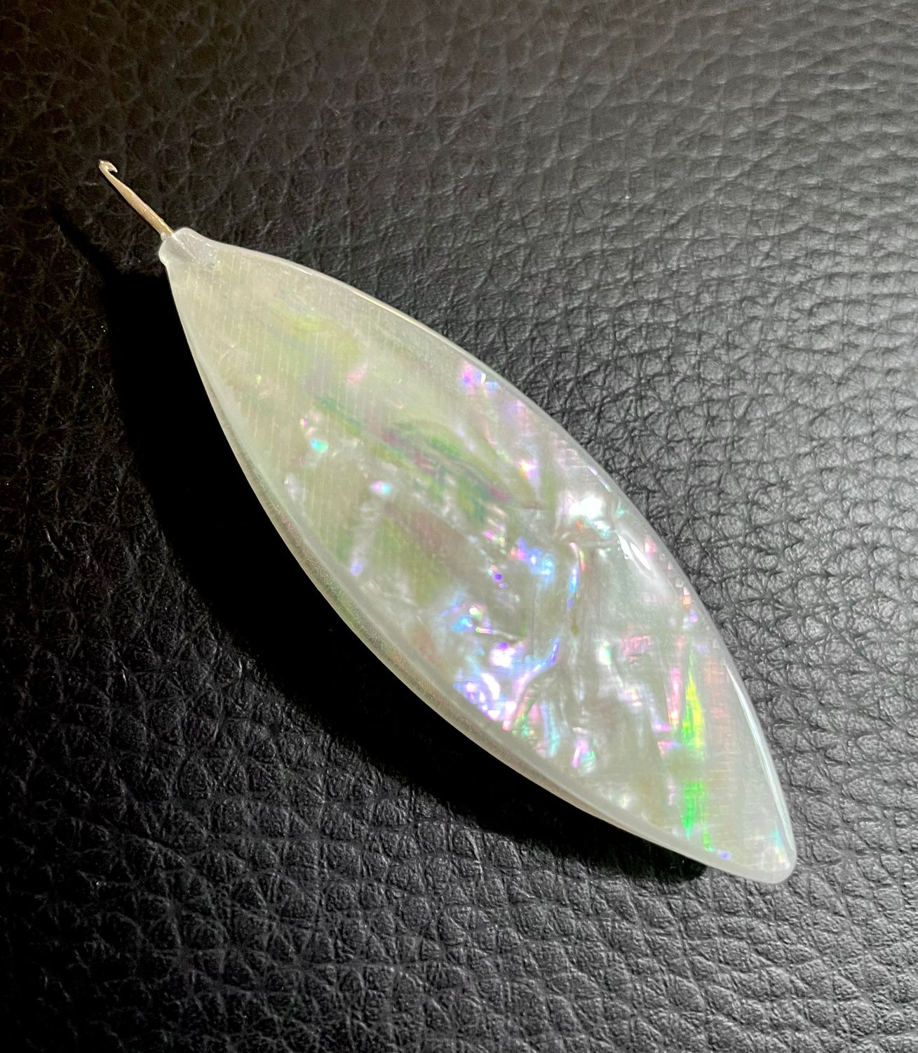 Moonlit Shuttle decorated on both sides, Natural shell veneer, Mother of Pearl